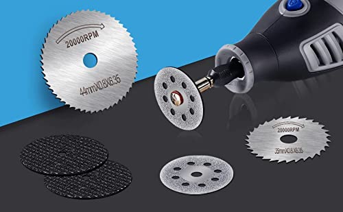 Diamond, HSS and fiberglass discs with a rotary tool