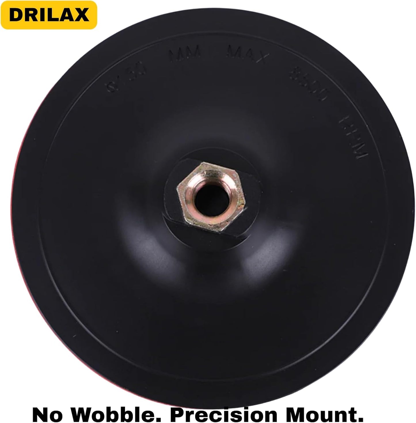 Drilax 6 Inch Hook and Loop Backing Pad for Angle Grinders & Sanders - 5/8-11 Thread