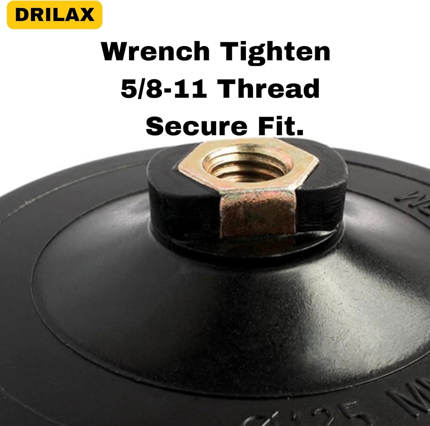 Drilax 6 Inch Hook and Loop Backing Pad for Angle Grinders & Sanders - 5/8-11 Thread