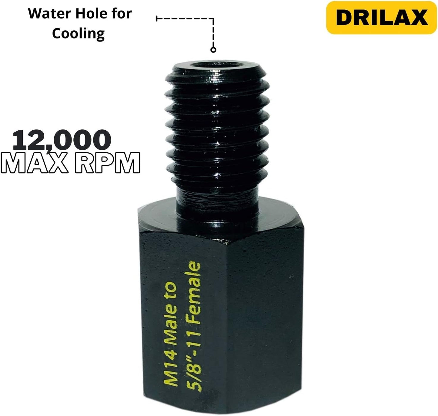 Drilax Angle Grinder Attachment M14 Adapter 5/8 inch 11 Female to M14 Male