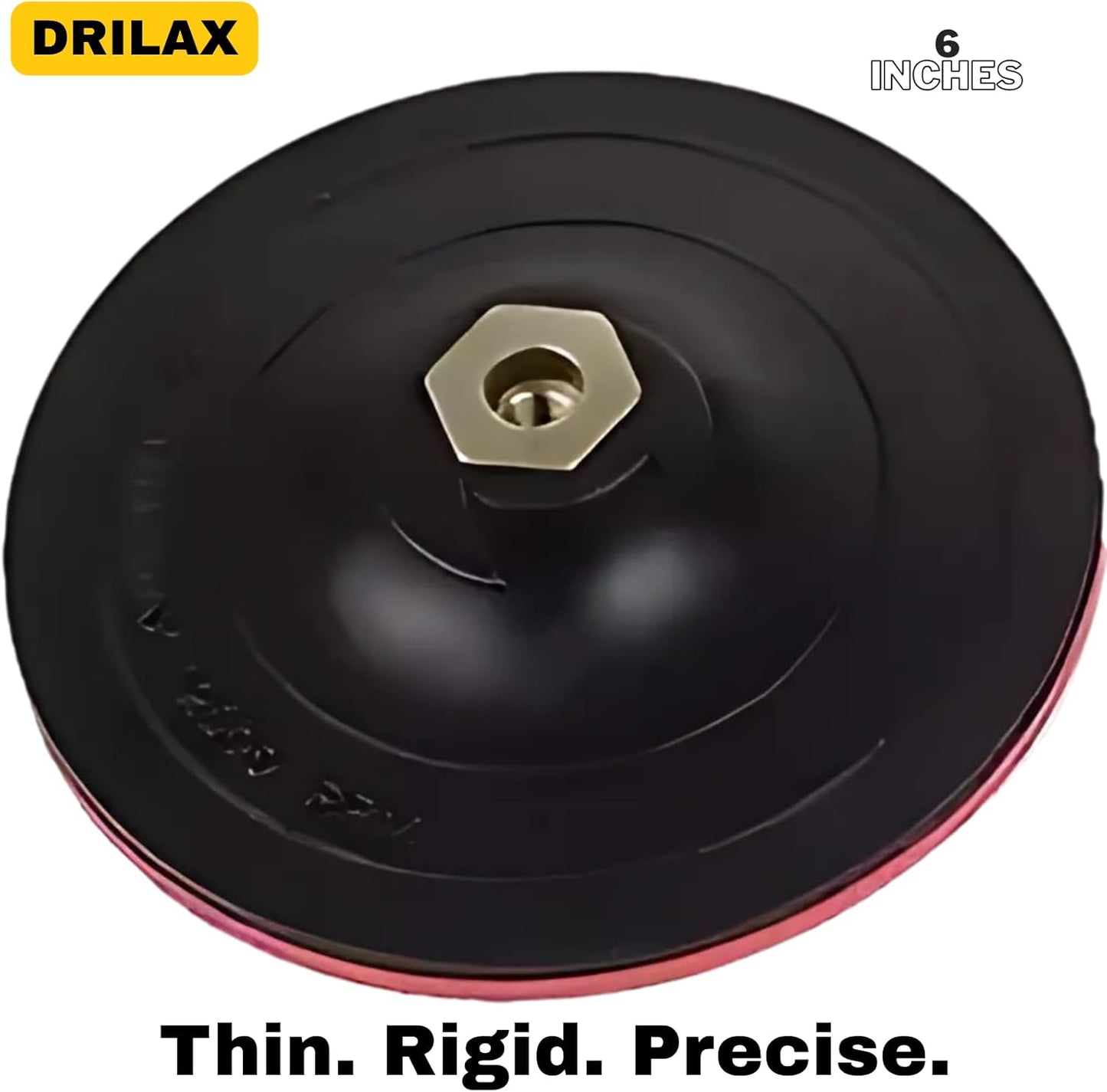 Drilax 6 Inch Hook and Loop Backing Pad for Angle Grinders & Sanders - 5/8-11 Thread