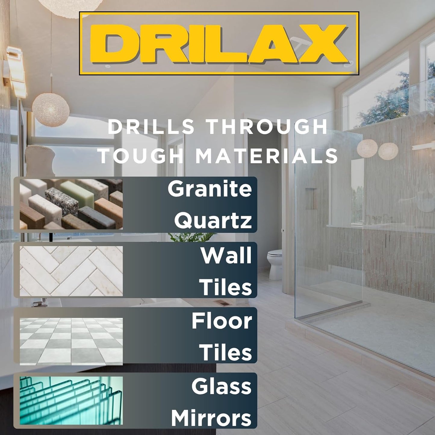 Drilax 7" Diamond Hole Saw for Tile, Glass, Stone | Toilet Cutouts, Large Drains & Vents