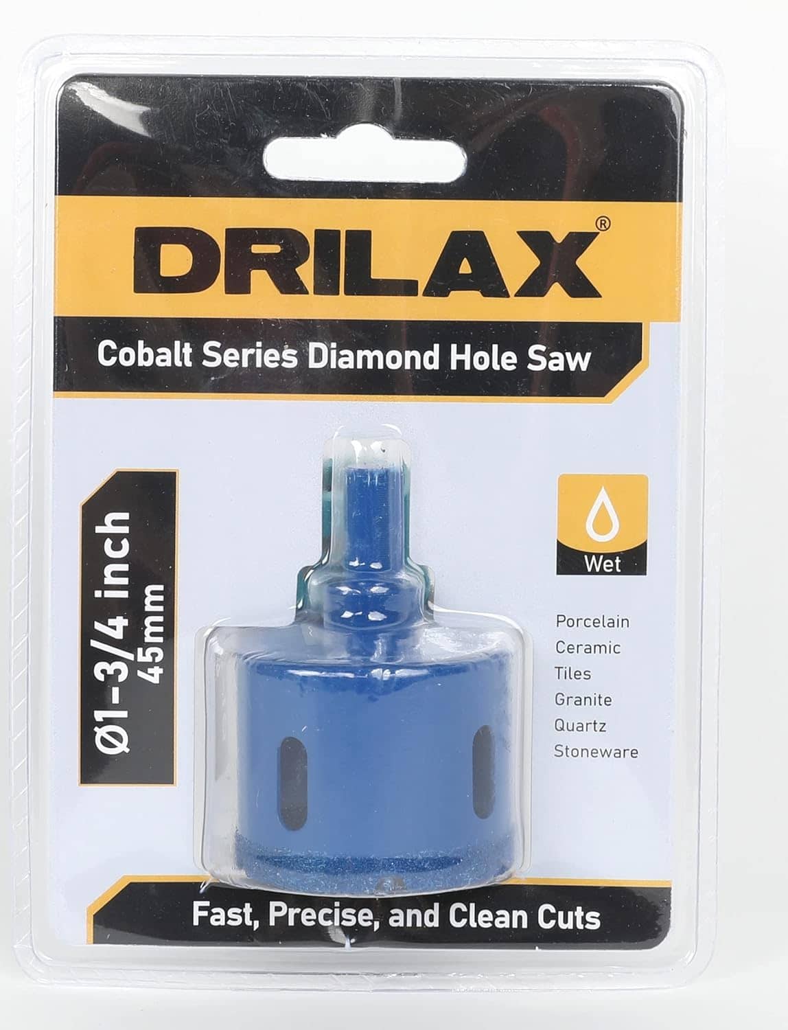 1-3/4 Inch Diamond Hole Saw Drill Bit for Tile, Glass, Granite & Quartz