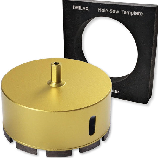 Drilax 4-1/2" Dry Core Diamond Masonry Hole Saw with Locator Guide – 3/8" Shank for Brick, Concrete, Stone