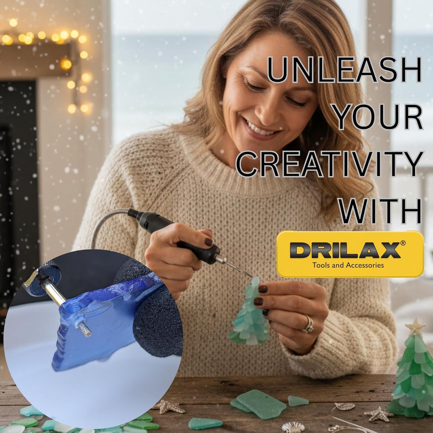Drilax 30-Piece Diamond Drill Bits – 1mm 2mm 3mm for Sea Glass, Shells, Gemstones & Jewelry Dremel-Compatible