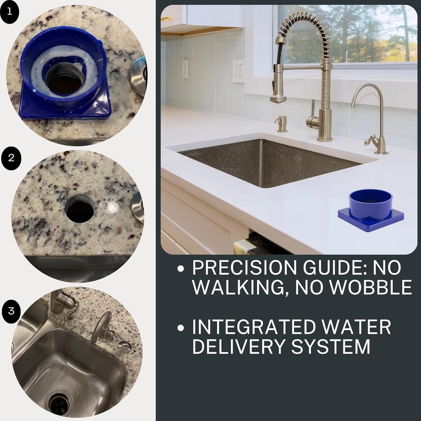 Drilax 1-3/8" Diamond Hole Saw Kit – With Water Delivery & Precision Guide for Granite, Tile, Quartz & Glass