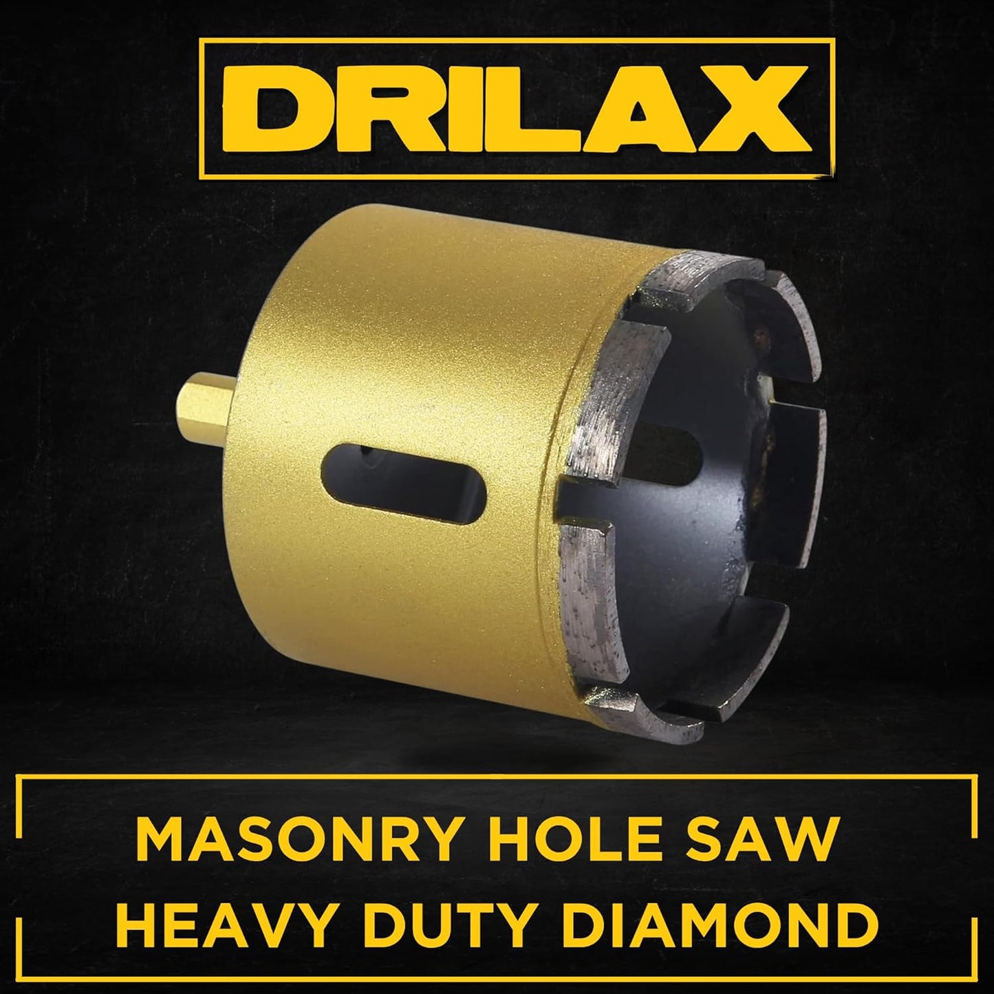Drilax 2" Diamond Masonry Hole Saw – Heavy-Duty Dry Core Drill Bit for Brick, Stone & Concrete – 3/8" Shank