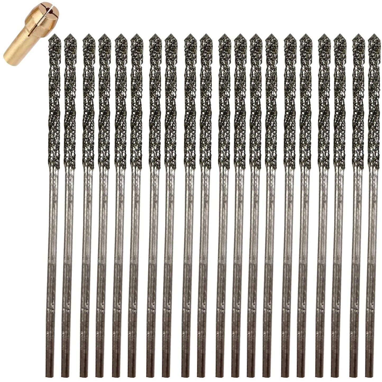 1mm Diamond Bits For Drilling Stone Compatible with Dremel Drill Bit Set Twist Tip Design Jewelry Sea Glass Beach Shell Gemstone 20 Pieces Set drilax-tools