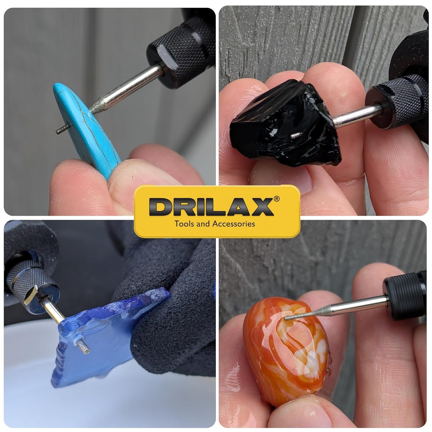 Drilax 30-Piece Diamond Drill Bits – 1mm 2mm 3mm for Sea Glass, Shells, Gemstones & Jewelry Dremel-Compatible