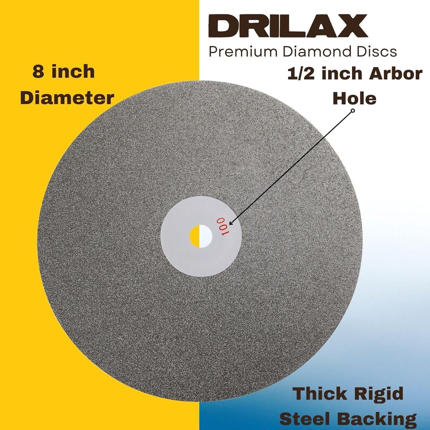 8 inch Diamond Coated Disc 80 Grit (Coarse) by Drilax