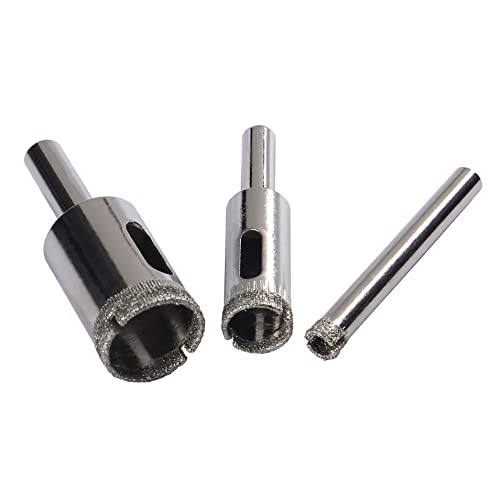 Drilax Diamond Drill Bit Set 1/4, 1/2, 3/4 Inch Drilling Tile Glass Fish Tank Granite Quartz Ceramic Porcelain Bottle Lamps Flower Pot Drain 3 Pieces