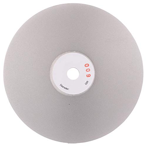 Drilax 6 inch Grit 600 Professional Quality High Density Diamond Coated Flat Lap Lapping Lapidary Wheel Disc Glass Jewelry Polishing Tool Grinding Sharpening Metal Back 1/2 Arbor Grit600