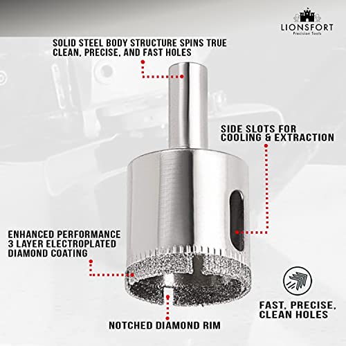 1 1/4 Inch Diamond Saw Ceramic Porcelain Tiles Quartz Granite Countertop Glass Bottle 1.25 Tile Drill Bit 1-1/4 inch Hole Cutter