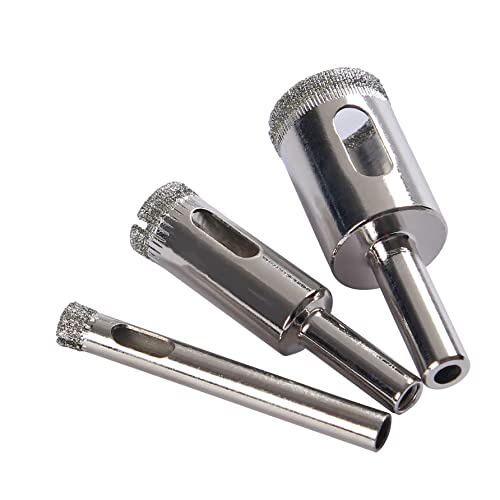 Drilax Diamond Drill Bit Set 1/4, 1/2, 3/4 Inch Drilling Tile Glass Fish Tank Granite Quartz Ceramic Porcelain Bottle Lamps Flower Pot Drain 3 Pieces