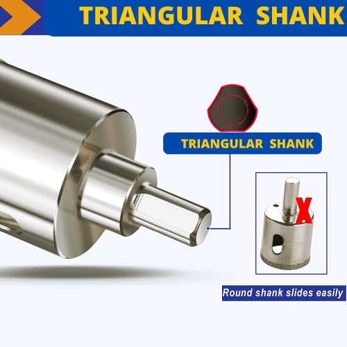Drilax 2-1/2 Inch Diamond Drill Bit Tile Hole Saw Ceramic Porcelain Quartz Granite Kitchen Bathroom Shower Faucet Installation 2.5 Inches with Removable Center Pilot Drill Bit Locator Pin Locator drilax-tools