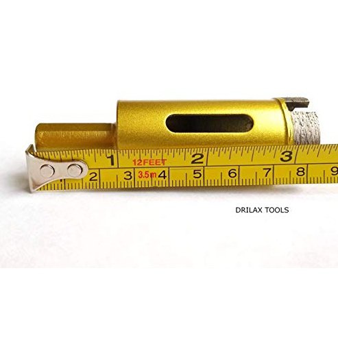 Drilax Diamond 1 Concrete Hole Saw Masonry Core Drill Bit Heavy Duty for Brick, Cinder Block 3/8 inch Standard Shank Rotary Tools