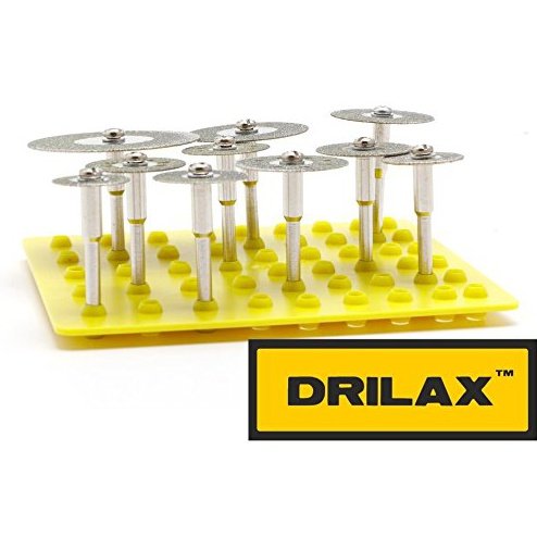 10 Pieces Diamond Coated Saw Cut Off Discs Set Wheel Blades 1/8 inch Shank Compatible with Dremel Rotary Tools