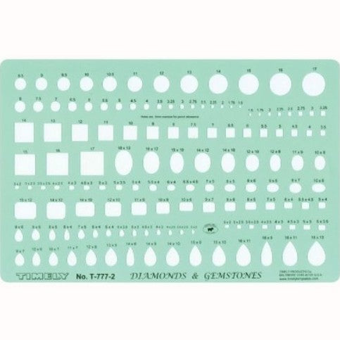 Timely Gemstone Template Set of 2 Contains 278 sizes of marquise, triangle, square, heart, round, oval, pear, and rectangle shapes drilax-tools