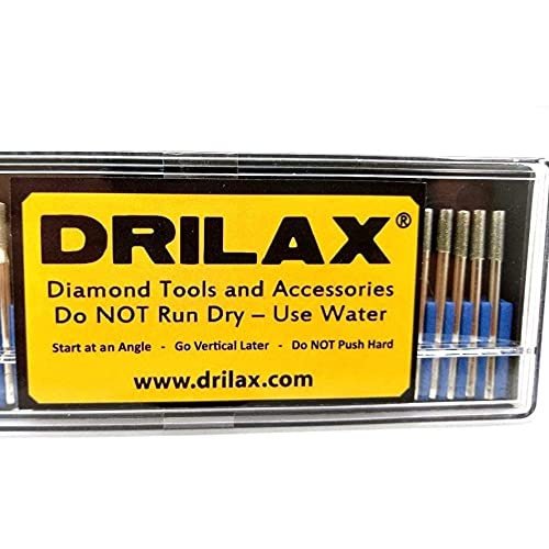 3mm Diamond Drill Bit Jewelry Beach Sea Glass Shells Gemstones 1/8 inch Tip Bur Shank Dremel Compatible Burr Lapidary 30 Pieces Case Set
