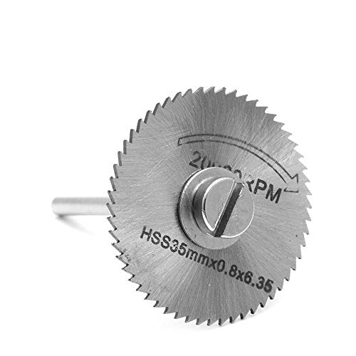 Drilax 6 Set Includes 5 Pcs Cut off Saw Blades HSS Cutting Discs Cutoff Wheels 1 Mandrel For Dremel and Wen Rotary Blade Tool