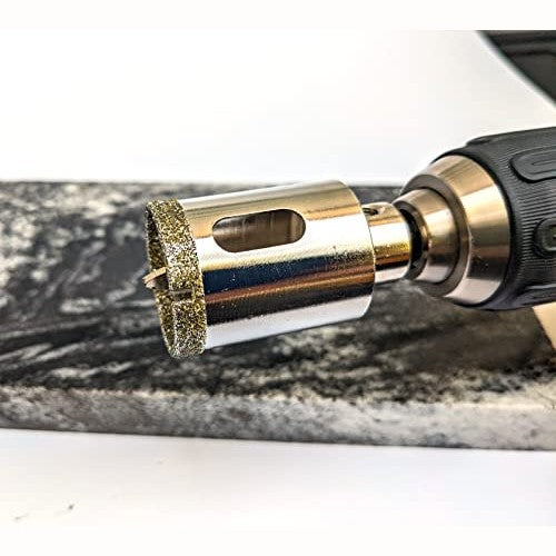 Drilax 1-3/8 Inch Diamond Drill Bit Tile Hole Saw Ceramic Porcelain Quartz Granite Kitchen Bathroom Shower Faucet Installation Inches with Removable Center Pilot Drill Bit Locator Pin Locator drilax-tools