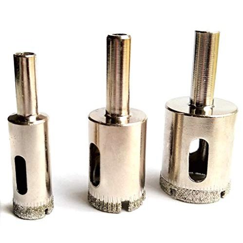 Drilax Diamond Drill Bit Set 1/2 0.5 3/4 0.75 1 inch Tile Saw Kit Ceramic Porcelain Glass Bottle Flower Pot Drain Hole 3 Pieces Pack