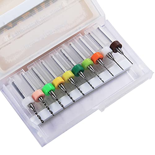 Micro Mini 10 pcs 0.6mm 0.7mm 0.8mm 0.9mm 1.0mm 1.1mm 1.2mm 1.3mm 1.4mm 1.5mm Tungsten Carbide Bits 1/8 inch Shank Compatible with Dremel Precision Drill Bit Set