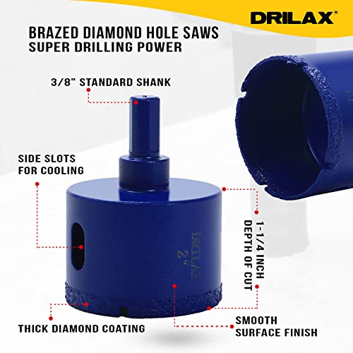 2 Inch Diamond Hole Saw Drill Bit Cobalt Series Vacuum Brazed