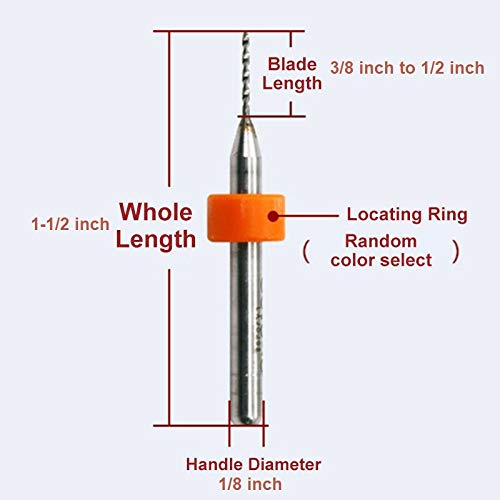 Micro Mini 10 pcs 0.6mm 0.7mm 0.8mm 0.9mm 1.0mm 1.1mm 1.2mm 1.3mm 1.4mm 1.5mm Tungsten Carbide Bits 1/8 inch Shank Compatible with Dremel Precision Drill Bit Set