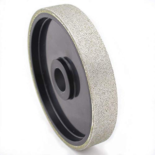 Drilax 6 Inch 100 Grit Diamond Grinding Wheel - For Lapidary, Cabbing, Sharpening Tungsten, 1" Arbor With Reducers