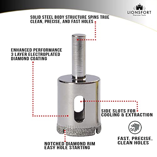 1 Inch Diamond Drill Bit Saw Ceramic Porcelain Glass Quartz Granite Countertop Bottle Tile Hole Cutter