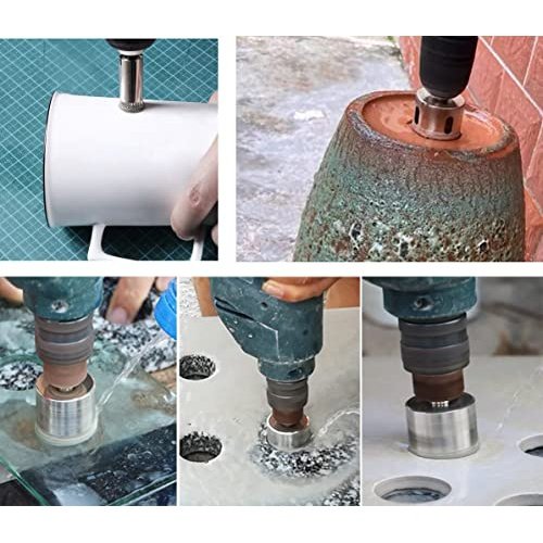 LOT Pcs SET Saw Bit Set 1/4" 2" Inch Granite Glass - Tools 10 Piece Diamond Dust Hole SAW Drill BIT for Ceramic Tile Marble Rock Porcelain