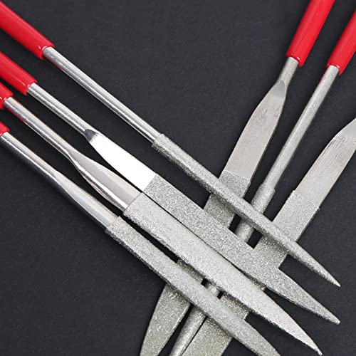 Drilax Diamond Coated Needle File Set 10 Pieces 5-1/2″ Long Sharpening Tool Kit Various Shapes