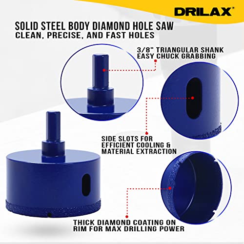 2-1/2 Inch Diamond Hole Saw Drill Bit Cobalt Series Vacuum Brazed