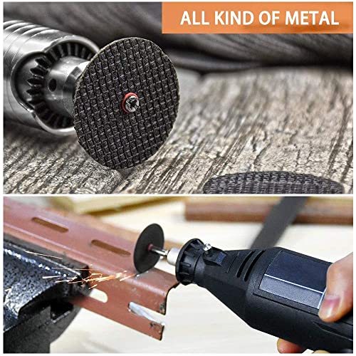 Cutting Wheel Set 30 PCS Fiberglass Reinforced for Rotary Tools Compatible Dremel 426 Blade 1/8’’ Shank Diamond Cut Off Discs HSS Circular Saw Blades with Mandrels