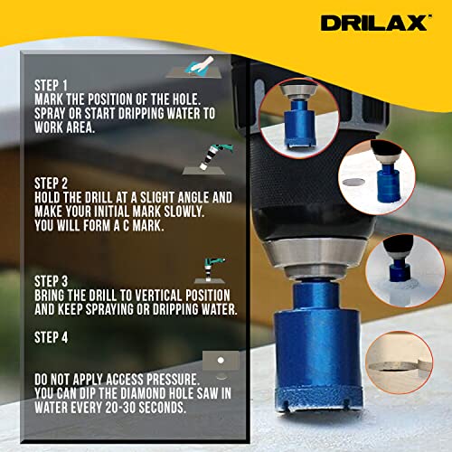 1 Inch Diamond Hole Saw Drill Bit Cobalt Series Vacuum Brazed