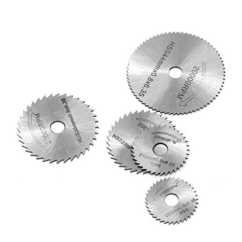 Drilax 6 Set Includes 5 Pcs Cut off Saw Blades HSS Cutting Discs Cutoff Wheels 1 Mandrel For Dremel and Wen Rotary Blade Tool