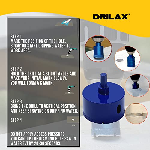 2-1/2 Inch Diamond Hole Saw Drill Bit Cobalt Series Vacuum Brazed