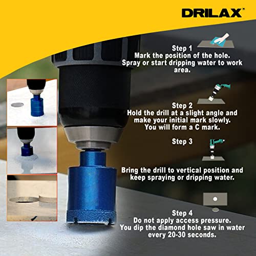 3 Inch Diamond Hole Saw Drill Bit Cobalt Series Vacuum Brazed