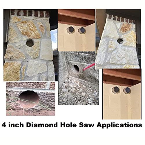 Diamond 4 inch Concrete Hole Saw Masonry Core Drill Bit Heavy Duty for Brick, Cinder Block Standard Shank Drilling Holesaw Tool