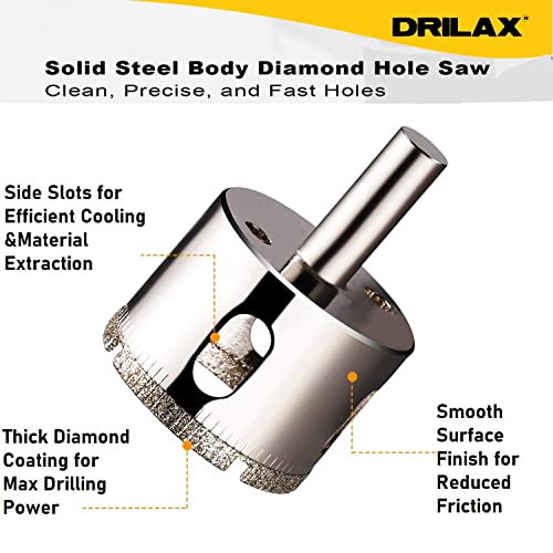 LOT Pcs SET Saw Bit Set 1/4" 2" Inch Granite Glass - Tools 10 Piece Diamond Dust Hole SAW Drill BIT for Ceramic Tile Marble Rock Porcelain