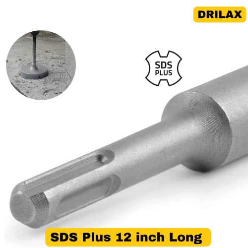 DRILAX 4 1/2" Concrete Hole Saw SDS Plus 12 inch long shank for drilling concrete