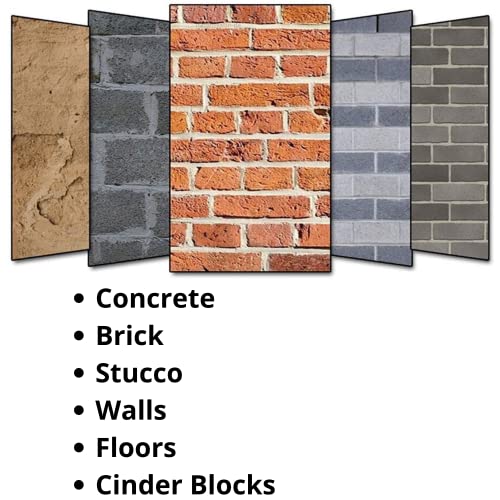 DRILAX 4 1/2" Concrete Hole Saw showing compatibility with concrete brick stucco cinder block walls and floors