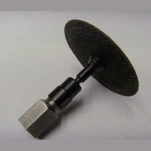 DRILAX flapper adapter with abrasive cutting disc and hex shank for drill sanding and grinding