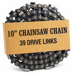 Workshop extras: replacement parts and shop tools, including a 10 inch pole saw chain