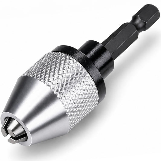 Mini keyless drill chuck with 1/4 inch hex shank
