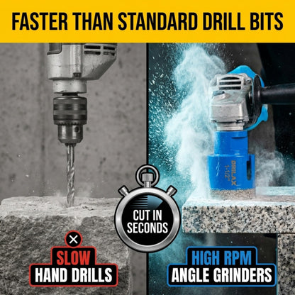 High RPM angle grinder vs slow hand drill bits