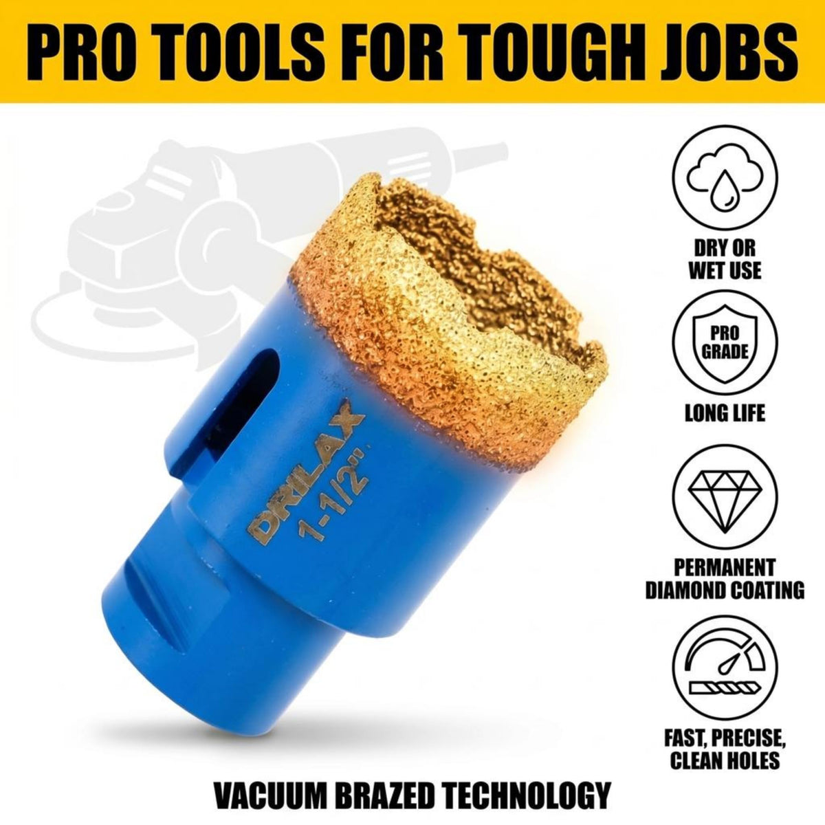 Dry or wet use, pro grade long life, permanent diamond coating