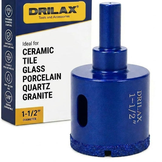 1-1/2 inch vacuum brazed diamond hole saw for ceramic, tile, glass, porcelain, quartz and granite