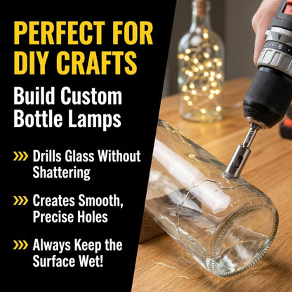 Drilling a glass bottle to build a bottle lamp